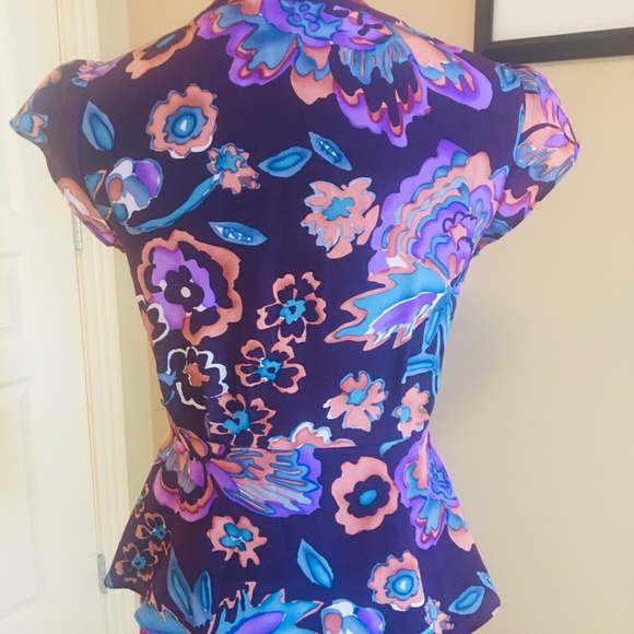 EUC Nanette Lapore Silk Floral Print Blouse - Size 0 - Picture 3 of 10